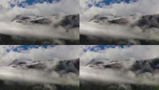 4K冬日风景雪景雪山云彩高清在线视频素材下载