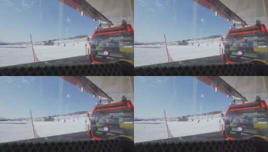 滑雪场缆车高清在线视频素材下载