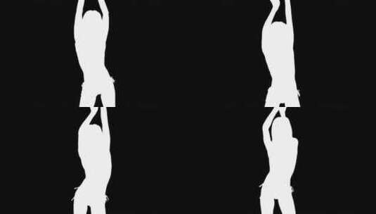 黑白动画女人在跳舞高清在线视频素材下载