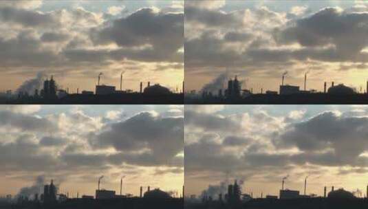 石油化工厂排放的白烟高清在线视频素材下载