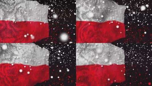波兰国旗粒子动画高清在线视频素材下载
