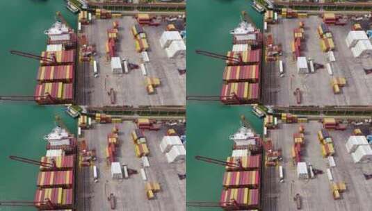 港口中的集装箱高清在线视频素材下载
