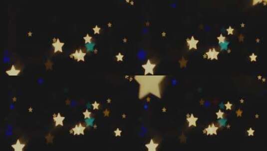 闪烁的星星在移动的模糊散景高清在线视频素材下载