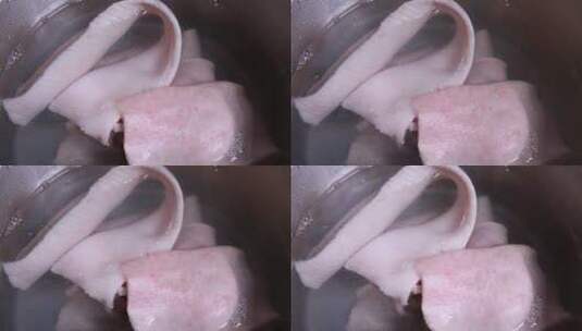 切猪蹄煮猪皮焯水去腥高清在线视频素材下载