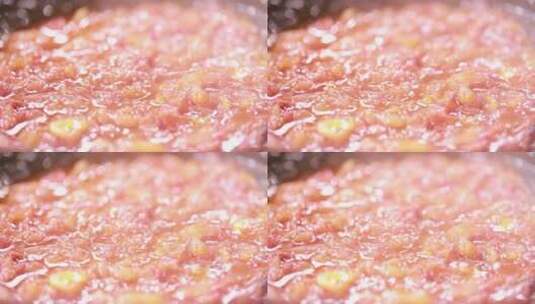 炒制番茄沙司番茄酱高清在线视频素材下载