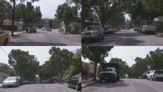 开车行驶在街道上高清在线视频素材下载