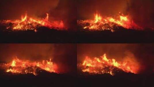 大火烧毁了南加州山坡高清在线视频素材下载