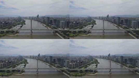 航拍福州闽江鼓山大桥交通高清在线视频素材下载