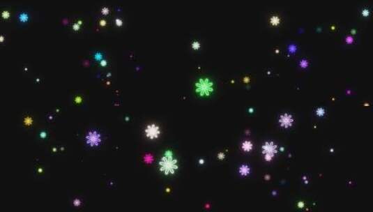 彩色霓虹花朵粒子飞舞特效带通道高清在线视频素材下载
