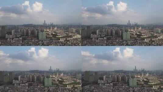 蓝天下的城市远景高清在线视频素材下载