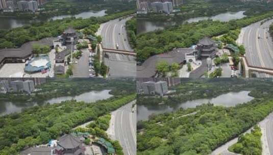广西南宁城市地标建筑航拍高清在线视频素材下载