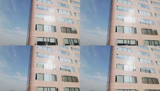 航拍杭州滨江现代办公大楼高清在线视频素材下载