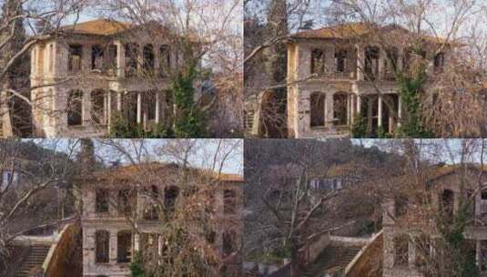 岛上废弃的房子高清在线视频素材下载