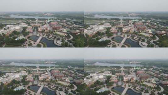 上海迪士尼乐园4K航拍迪士尼度假村原素材高清在线视频素材下载