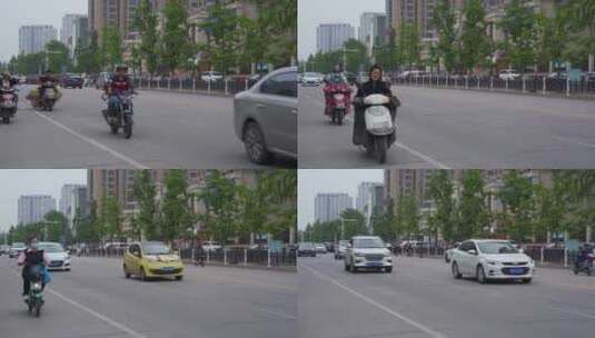 【原创】城市马路上的车流人流高清在线视频素材下载