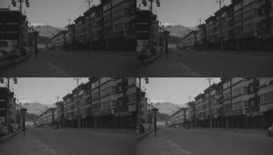 四川藏区格萨尔炉霍县街道老照片高清在线视频素材下载