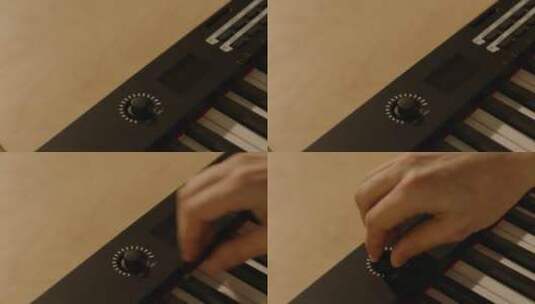 电子琴拧动开机高清在线视频素材下载