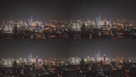 上海陆家嘴夜景全景航拍高清在线视频素材下载