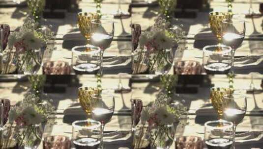 阳光下的酒杯高清在线视频素材下载
