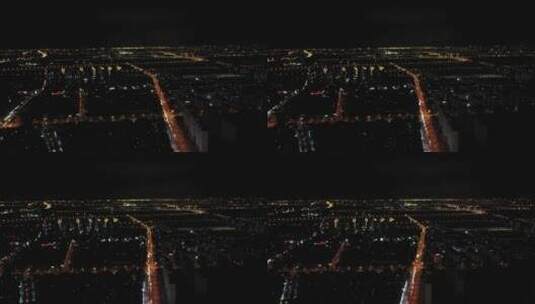 罗山高架路夜景航拍高清在线视频素材下载