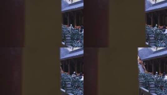 寺庙走廊人文景观慢镜头 杭州法喜寺高清在线视频素材下载