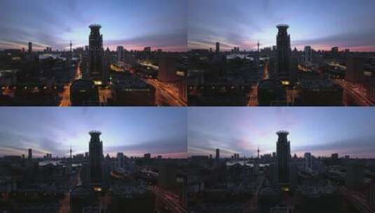 上海清晨延时空镜高清在线视频素材下载