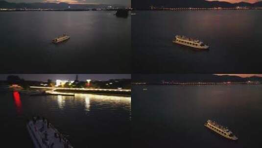 航拍跟船视频高清在线视频素材下载