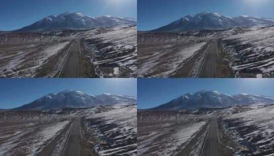 新疆喀什帕米尔高原雪山中巴公路风光高清在线视频素材下载