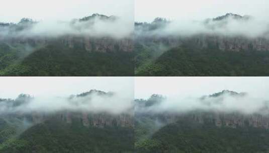 台州后岸乡居旅游景区云海 航拍高清在线视频素材下载