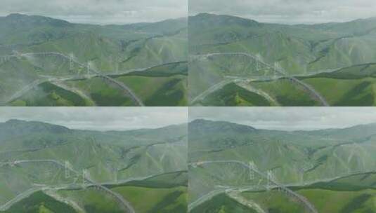 航拍新疆果子沟大桥高清在线视频素材下载