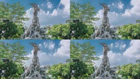 【正版素材】广州越秀五羊塑像高清在线视频素材下载