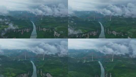 航拍贵州六广河大桥高清在线视频素材下载