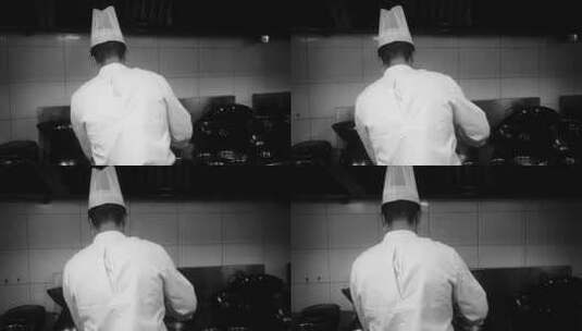 厨师背影两种侧色彩高清在线视频素材下载