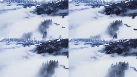 雪山矗立在云海之上高清在线视频素材下载