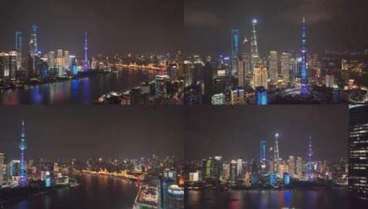 上海夜景航拍合集高清在线视频素材下载