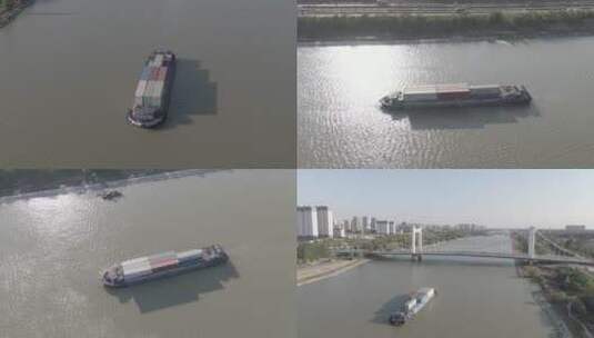 运河货船高清在线视频素材下载
