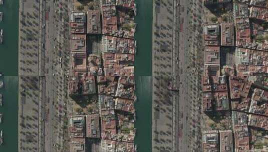 巴塞罗那海岸线上的建筑高清在线视频素材下载