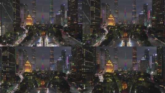 广州夜晚的车水马龙高清在线视频素材下载
