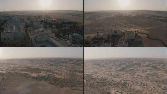 阿联酋阿布扎比沙漠酒店日出4高清在线视频素材下载