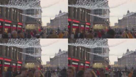 英国广场的圣诞装饰高清在线视频素材下载