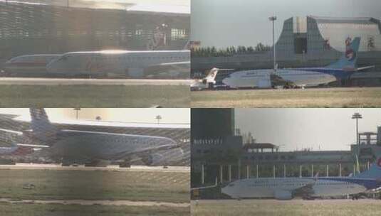 石家庄正定国际机场客机滑行2高清在线视频素材下载