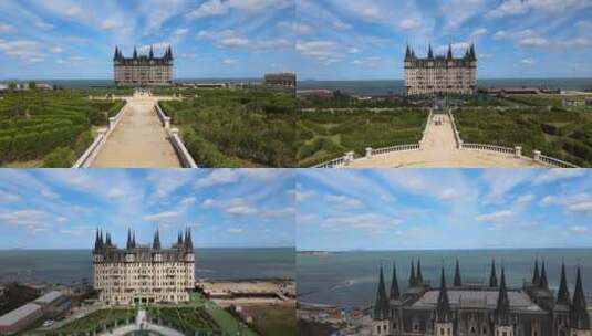 文成城堡航拍高清在线视频素材下载