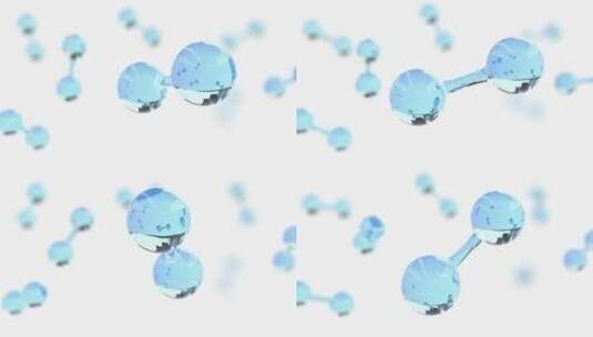 水分子模拟结构动画高清在线视频素材下载