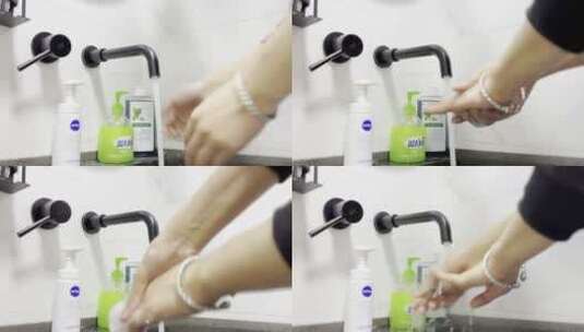 男生洗手过程特写高清在线视频素材下载