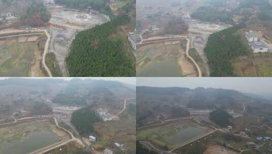 四川德阳罗江万佛寺乡村冬季山野高清在线视频素材下载