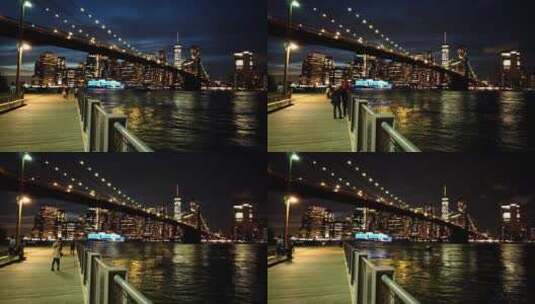 布鲁克林大桥 布鲁克林大桥大桥桥梁高清在线视频素材下载