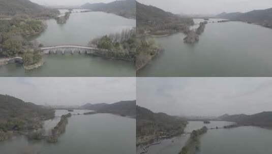 航拍4k 杭州湘湖 湖景高清在线视频素材下载