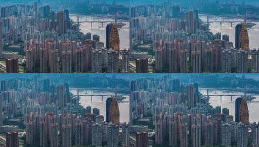重庆南岸长江大桥标志性建筑南滨路喜来登高清在线视频素材下载