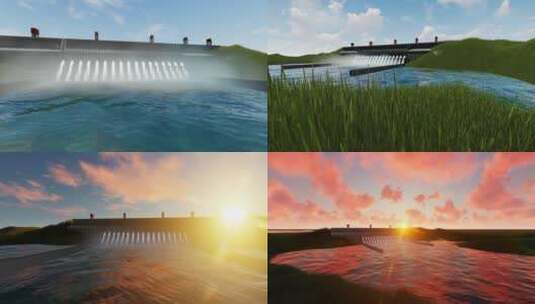 三峡大坝水力发电绿色能源高清在线视频素材下载