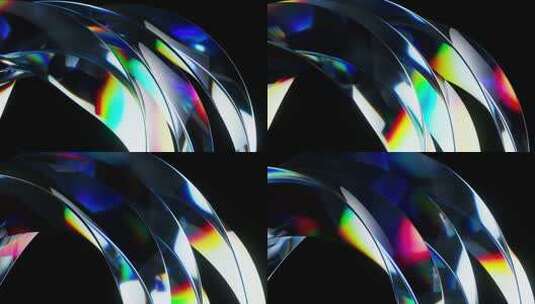 彩色渐变玻璃曲面3D渲染高清在线视频素材下载